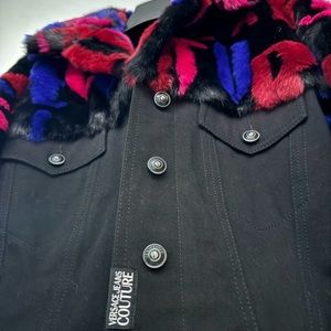 Versace Jeans Couture Faux Fur/ Jean Jacket (BRAND NEW)